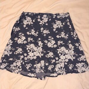 SO Blue and White Floral Skirt